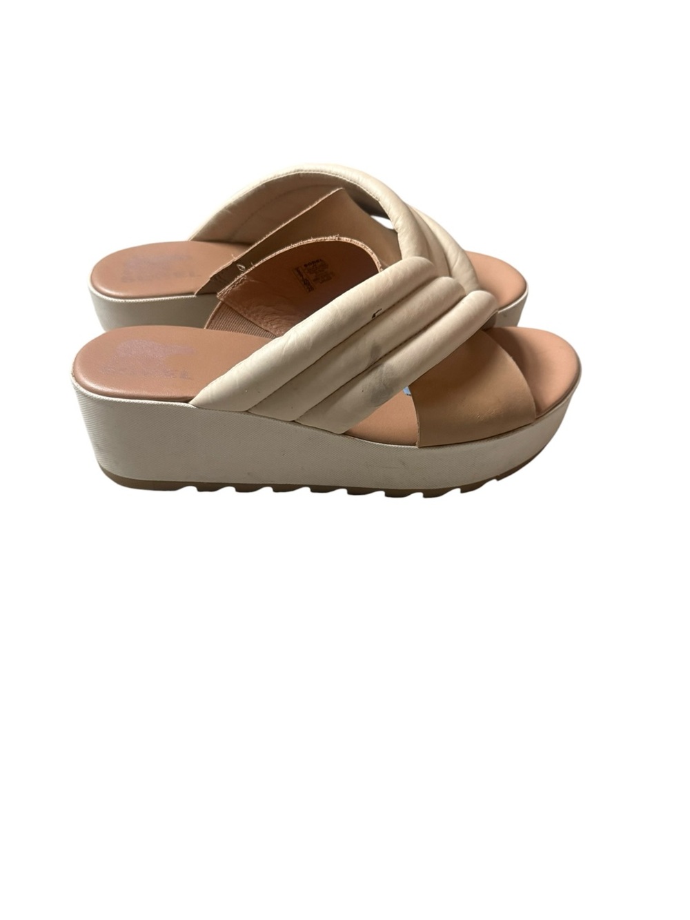 Sorel Women’s Cream Platform Slide Sandals size 9